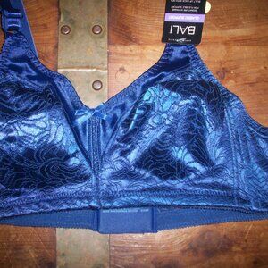 Bali Classic Support Wirefree Cool Comfort Bra 3372 Midnight Blue 38B w/ Tags
